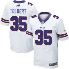 Men's Nike Buffalo Bills #35 Mike Tolbert Elite White NFL Jersey