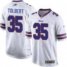 Men's Nike Buffalo Bills #35 Mike Tolbert Game White NFL Jersey