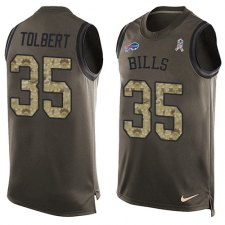 Men's Nike Buffalo Bills #35 Mike Tolbert Limited Green Salute to Service Tank Top NFL Jersey