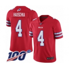 Men's Buffalo Bills #4 Stephen Hauschka Limited Red Rush Vapor Untouchable 100th Season Football Jersey