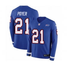 Men's Nike Buffalo Bills #21 Jordan Poyer Limited Royal Blue Therma Long Sleeve NFL Jersey