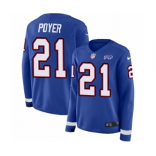 Women's Nike Buffalo Bills #21 Jordan Poyer Limited Royal Blue Therma Long Sleeve NFL Jersey