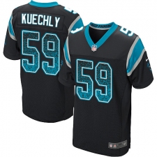Men's Nike Carolina Panthers #59 Luke Kuechly Elite Black Home Drift Fashion NFL Jersey