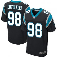 Men's Nike Carolina Panthers #98 Star Lotulelei Elite Black Team Color NFL Jersey