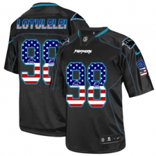 Men's Nike Carolina Panthers #98 Star Lotulelei Elite Black USA Flag Fashion NFL Jersey