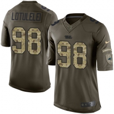 Men's Nike Carolina Panthers #98 Star Lotulelei Elite Green Salute to Service NFL Jersey