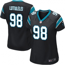 Women's Nike Carolina Panthers #98 Star Lotulelei Game Black Team Color NFL Jersey
