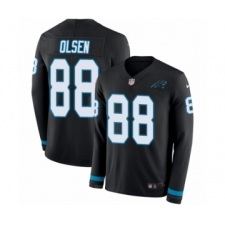 Men's Nike Carolina Panthers #88 Greg Olsen Limited Black Therma Long Sleeve NFL Jersey