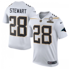 Men's Nike Carolina Panthers #28 Jonathan Stewart Elite White Team Rice 2016 Pro Bowl NFL Jersey