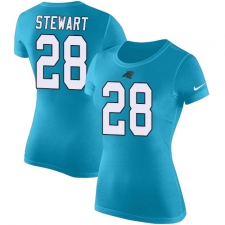 NFL Women's Nike Carolina Panthers #28 Jonathan Stewart Blue Rush Pride Name & Number T-Shirt