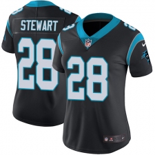 Women's Nike Carolina Panthers #28 Jonathan Stewart Elite Black Team Color NFL Jersey