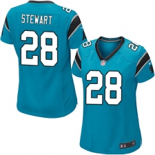 Women's Nike Carolina Panthers #28 Jonathan Stewart Game Blue Alternate NFL Jersey