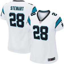 Women's Nike Carolina Panthers #28 Jonathan Stewart Game White NFL Jersey
