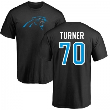 NFL Nike Carolina Panthers #70 Trai Turner Black Name & Number Logo T-Shirt
