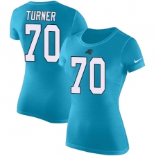 NFL Women's Nike Carolina Panthers #70 Trai Turner Blue Rush Pride Name & Number T-Shirt