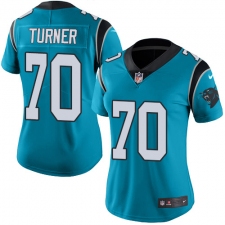 Women's Nike Carolina Panthers #70 Trai Turner Limited Blue Rush Vapor Untouchable NFL Jersey