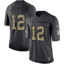 Men's Nike Carolina Panthers #12 Charles Johnson Limited Black 2016 Salute to Service NFL Jersey