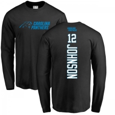 NFL Nike Carolina Panthers #12 Charles Johnson Black Backer Long Sleeve T-Shirt