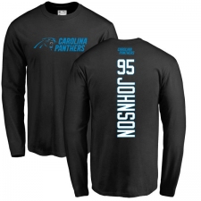 NFL Nike Carolina Panthers #95 Charles Johnson Black Backer Long Sleeve T-Shirt