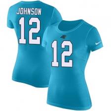 NFL Women's Nike Carolina Panthers #12 Charles Johnson Blue Rush Pride Name & Number T-Shirt