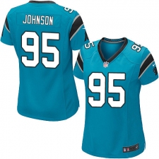 Women's Nike Carolina Panthers #95 Charles Johnson Game Blue Alternate NFL Jersey