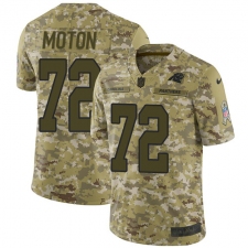 Men's Nike Carolina Panthers #72 Taylor Moton Limited Camo 2018 Salute to Service NFL Jersey