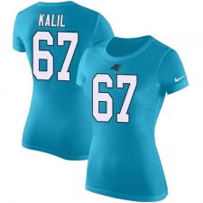 NFL Women's Nike Carolina Panthers #67 Ryan Kalil Blue Rush Pride Name & Number T-Shirt