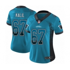 Women's Nike Carolina Panthers #67 Ryan Kalil Limited Blue Rush Drift Fashion NFL Jersey