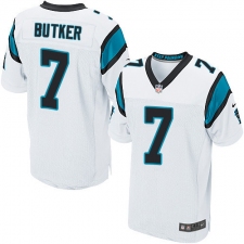 Men's Nike Carolina Panthers #7 Harrison Butker Elite White NFL Jersey