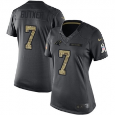 Women's Nike Carolina Panthers #7 Harrison Butker Limited Black 2016 Salute to Service NFL Jersey