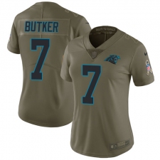 Women's Nike Carolina Panthers #7 Harrison Butker Limited Olive 2017 Salute to Service NFL Jersey