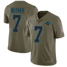 Youth Nike Carolina Panthers #7 Harrison Butker Limited Olive 2017 Salute to Service NFL Jersey