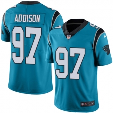 Men's Nike Carolina Panthers #97 Mario Addison Limited Blue Rush Vapor Untouchable NFL Jersey