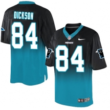 Men's Nike Carolina Panthers #84 Ed Dickson Elite Black/Blue Fadeaway NFL Jersey
