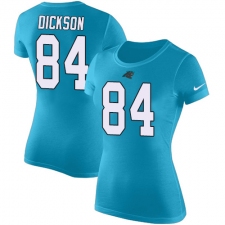 NFL Women's Nike Carolina Panthers #84 Ed Dickson Blue Rush Pride Name & Number T-Shirt