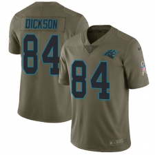 Youth Nike Carolina Panthers #84 Ed Dickson Limited Olive 2017 Salute to Service NFL Jersey