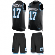 Men's Nike Carolina Panthers #17 Devin Funchess Limited Black Tank Top Suit NFL Jersey