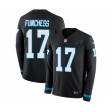 Youth Nike Carolina Panthers #17 Devin Funchess Limited Black Therma Long Sleeve NFL Jersey