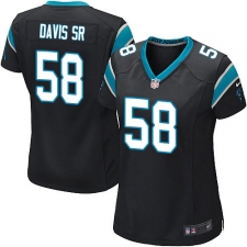 Women's Nike Carolina Panthers #58 Thomas Davis Game Black Team Color NFL Jersey
