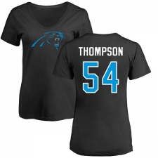 NFL Women's Nike Carolina Panthers #54 Shaq Thompson Black Name & Number Logo Slim Fit T-Shirt