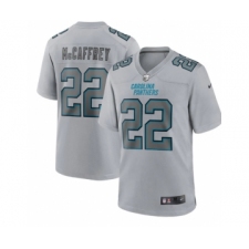 Men's Carolina Panthers #22 Christian McCaffrey Gray Atmosphere Fashion Stitched Game Jersey