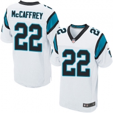 Men's Nike Carolina Panthers #22 Christian McCaffrey Elite White NFL Jersey