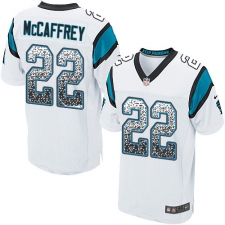 Men's Nike Carolina Panthers #22 Christian McCaffrey Elite White Road Drift Fashion NFL Jersey