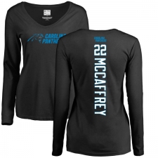 NFL Women's Nike Carolina Panthers #22 Christian McCaffrey Black Backer Slim Fit Long Sleeve T-Shirt