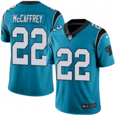 Youth Nike Carolina Panthers #22 Christian McCaffrey Limited Blue Rush Vapor Untouchable NFL Jersey