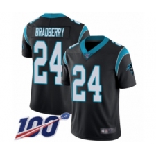Men's Carolina Panthers #24 James Bradberry Black Team Color Vapor Untouchable Limited Player 100th Season Football Jersey