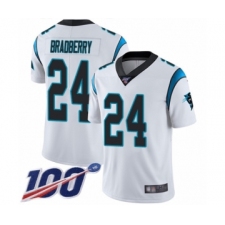 Men's Carolina Panthers #24 James Bradberry White Vapor Untouchable Limited Player 100th Season Football Jersey