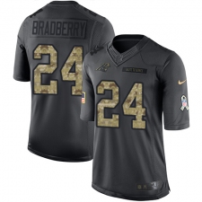 Men's Nike Carolina Panthers #24 James Bradberry Limited Black 2016 Salute to Service NFL Jersey