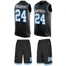 Men's Nike Carolina Panthers #24 James Bradberry Limited Black Tank Top Suit NFL Jersey