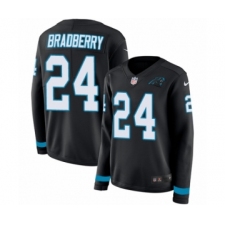 Women's Nike Carolina Panthers #24 James Bradberry Limited Black Therma Long Sleeve NFL Jersey